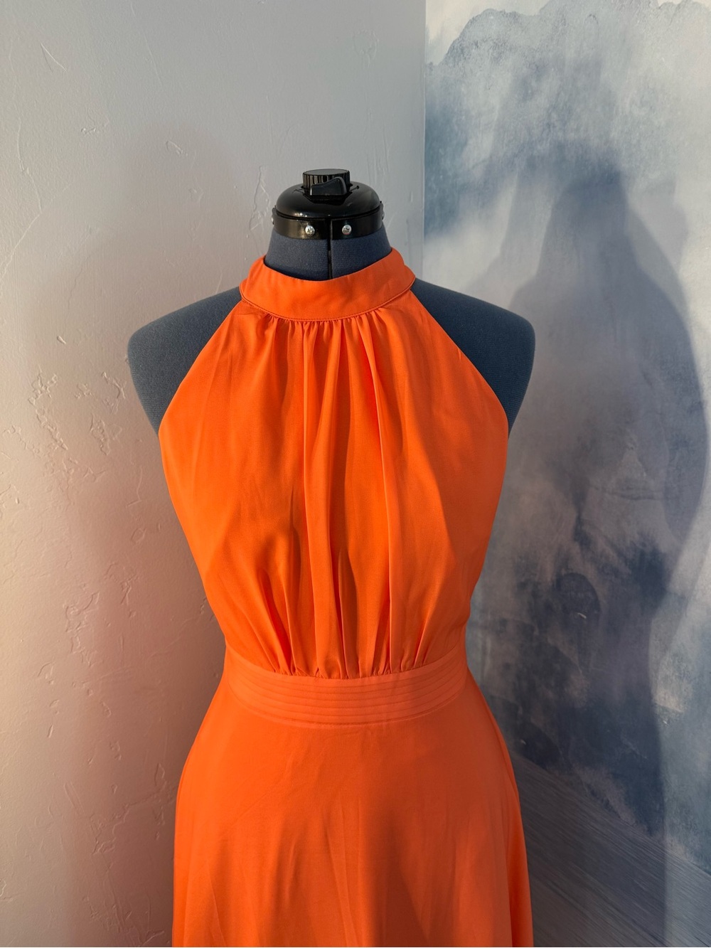 Halter Floral-Print Orange Maxi Dress 209 - Picture 3 of 13